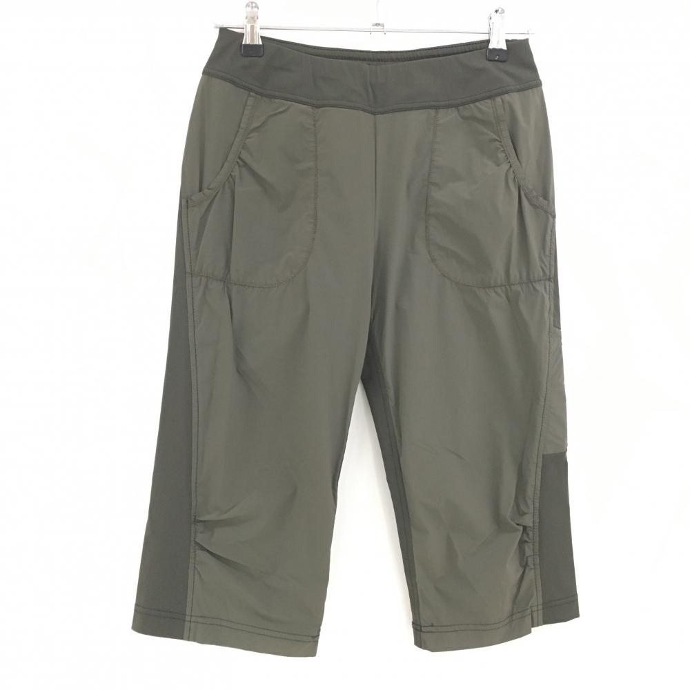 【美品】ヒールクリーク 半端丈パンツ カーキ ストレッチ レディース 40(M) ゴルフウェア Heal Creek