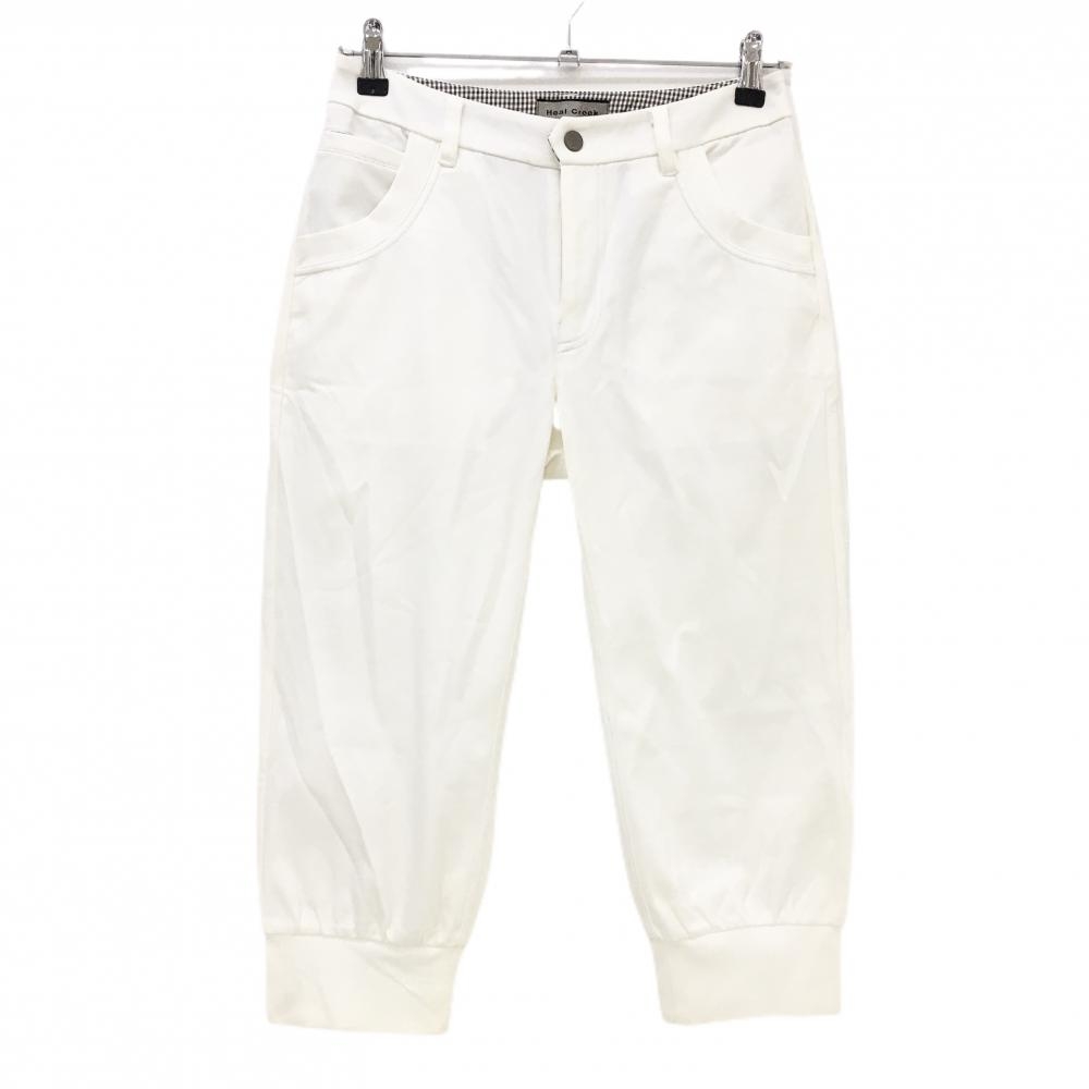 ヒールクリーク 半端丈パンツ 白 サイドスパンコールライン ストレッチ レディース 40(M) ゴルフウェア Heal Creek