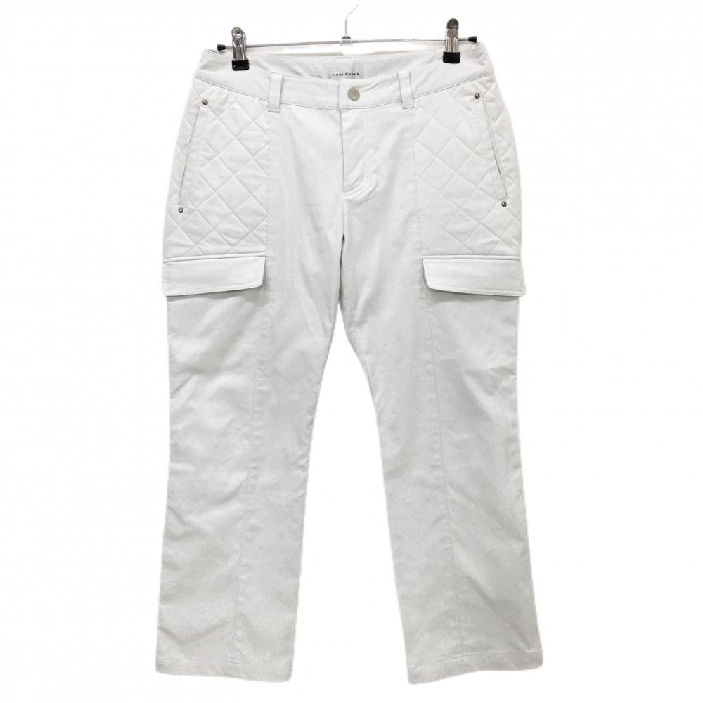 ヒールクリーク パンツ オフホワイト 後ろロゴ刺しゅう レディース 44(XL) ゴルフウェア Heal Creek