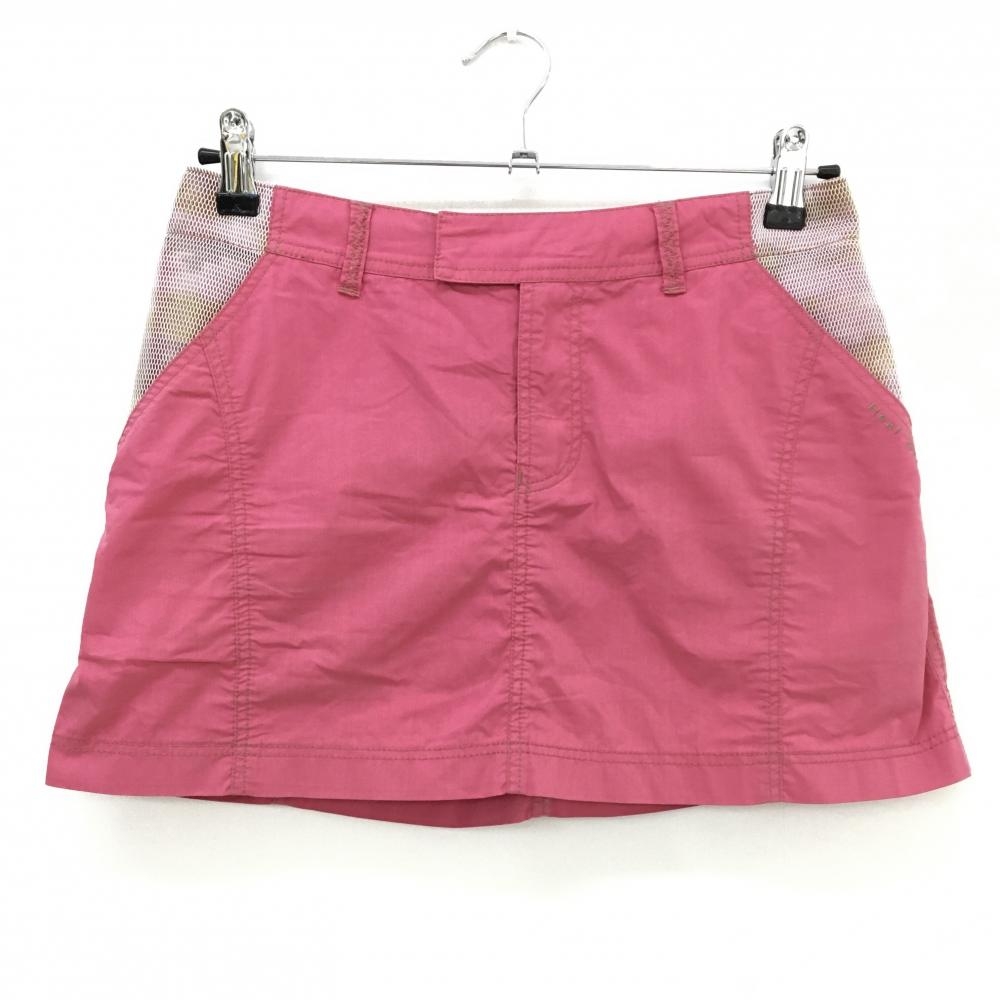 ヒールクリーク スカート ピンク ポケットメッシュ部分カモフラ柄 迷彩  レディース 40(M) ゴルフウェア Heal Creek