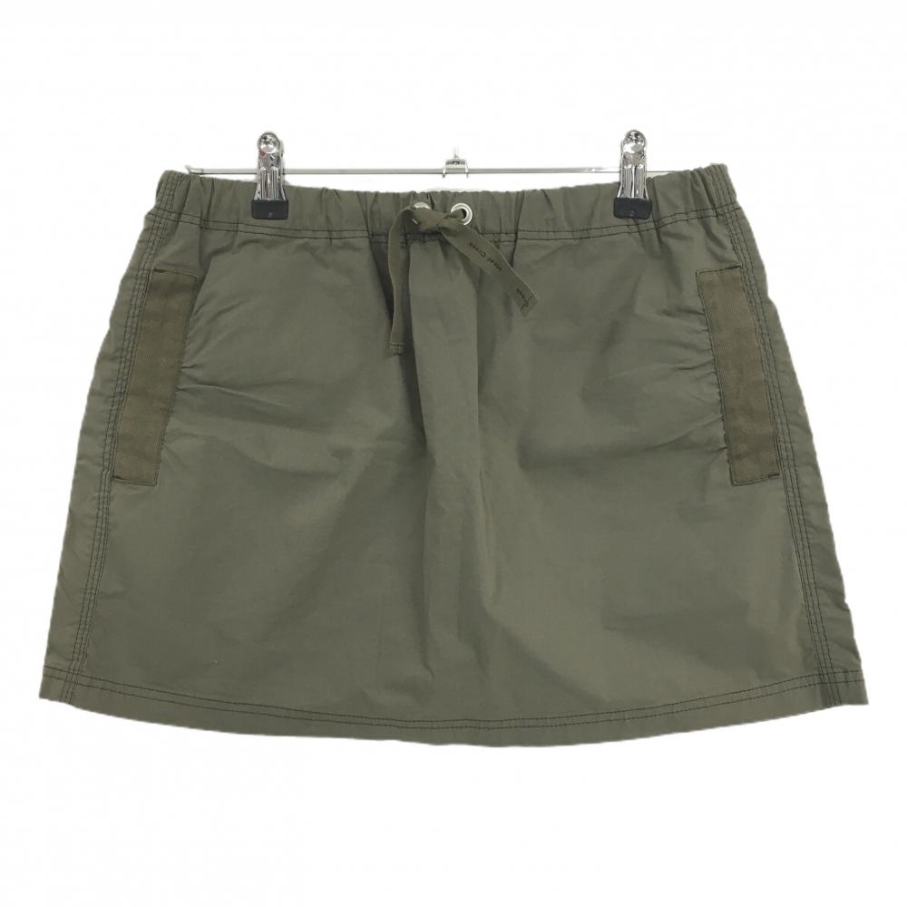 【新品】ヒールクリーク スカート カーキ 無地 ウエストゴム レディース 42(L) ゴルフウェア Heal Creek