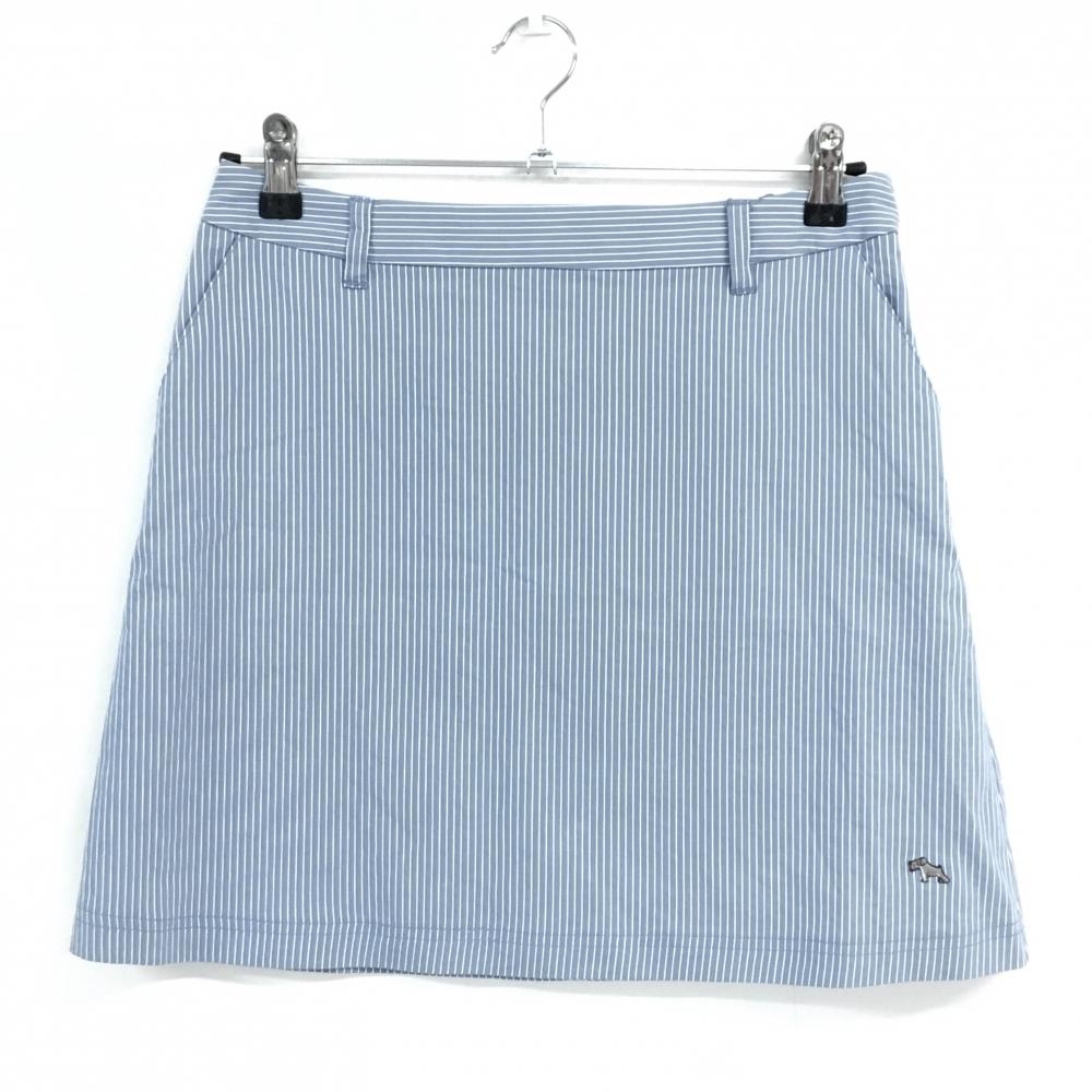 【新品】ヒールクリーク スカート ライトブルー×白 ストライプ  レディース 40(M) ゴルフウェア Heal Creek
