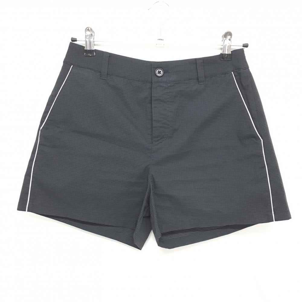 【超美品】ビバハート ショートパンツ ネイビー シルバーライン 格子織生地 バックロゴ レディース 42(L) ゴルフウェア VIVA HEART