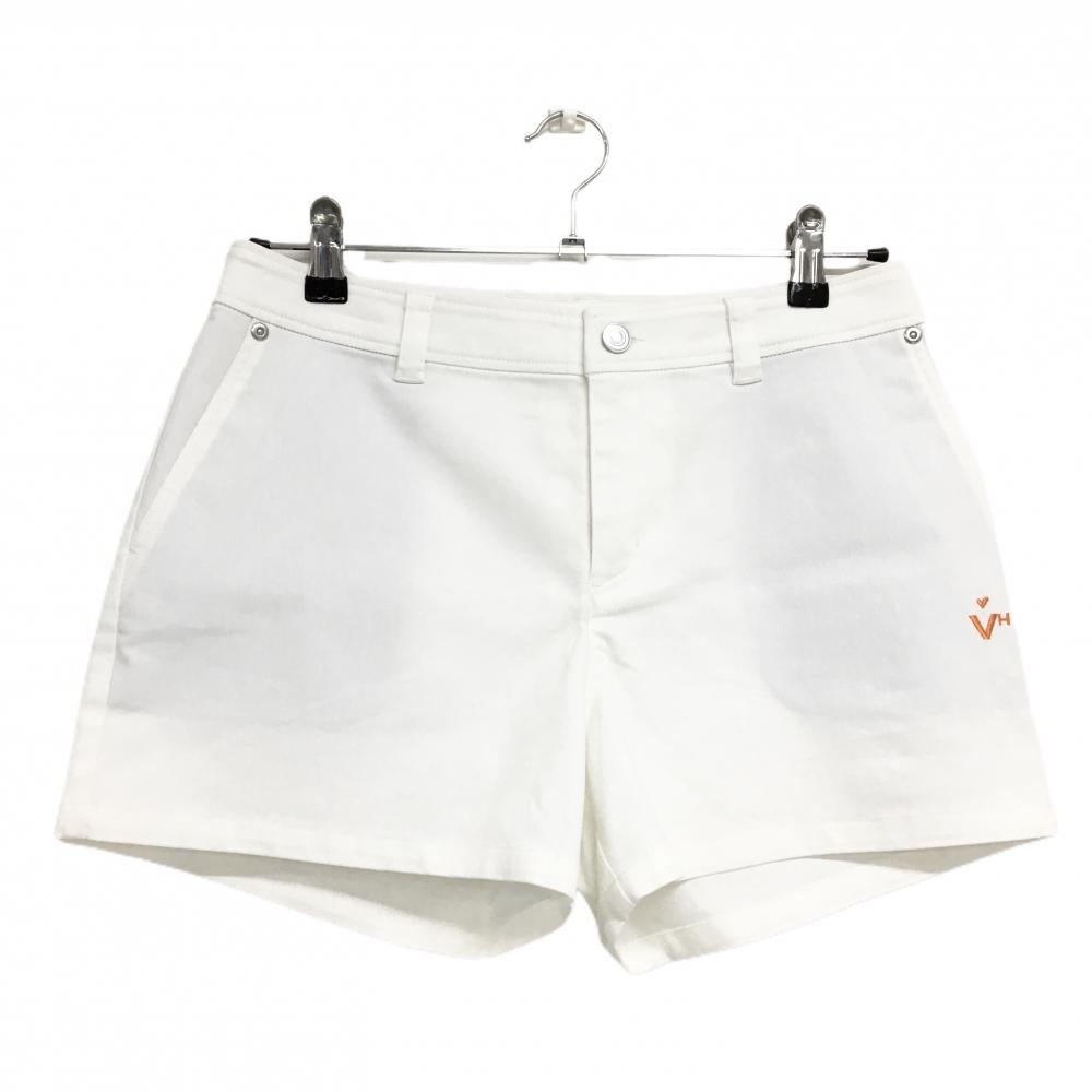 【超美品】ビバハート ショートパンツ 白 ストレッチ  レディース 42(L) ゴルフウェア VIVA HEART