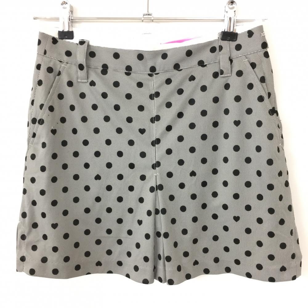 ビバハート スカート グレー×黒 ドット ハート 内側インナーパンツ  レディース 38 ゴルフウェア VIVA HEART