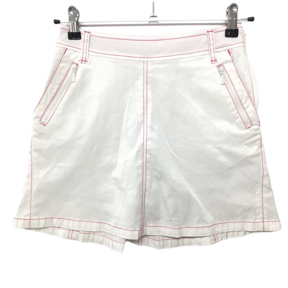 ビバハート スカート 白 ステッチピンク ストレッチ 内側インナーパンツ レディース 38(S) ゴルフウェア VIVA HEART