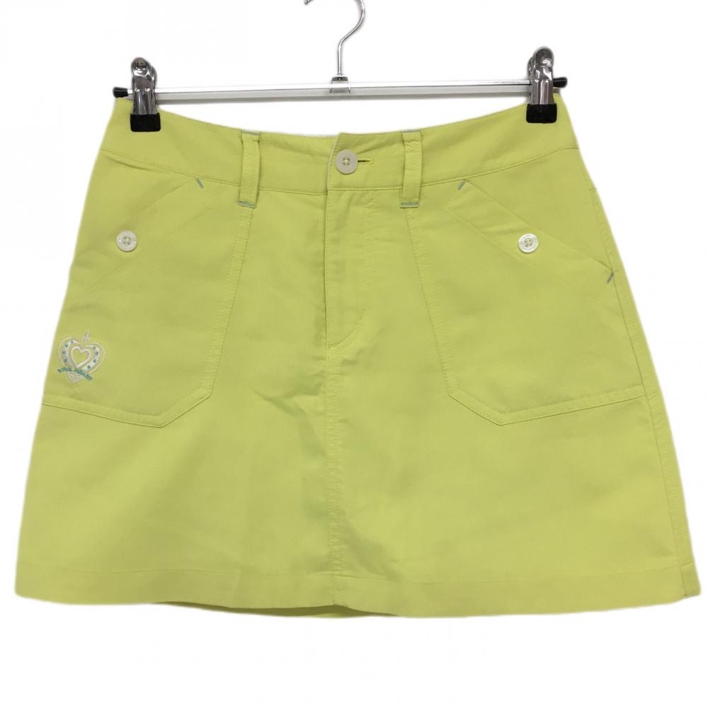 ビバハート スカート イエロー 内側インナーパンツ 刺しゅう  レディース 38 ゴルフウェア VIVA HEART