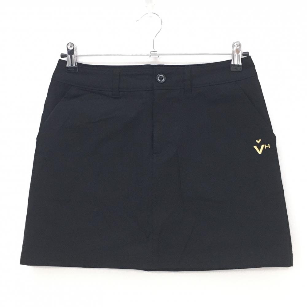ビバハート スカート 黒 ロゴゴールド レディース 40(M) ゴルフウェア VIVA HEART