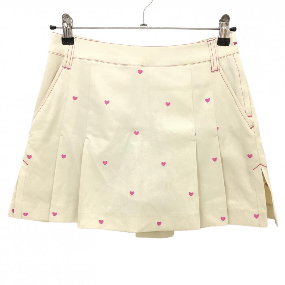 ビバハート スカート ベージュ系×ピンク 花総柄刺しゅう  レディース 38(S) ゴルフウェア VIVA HEART