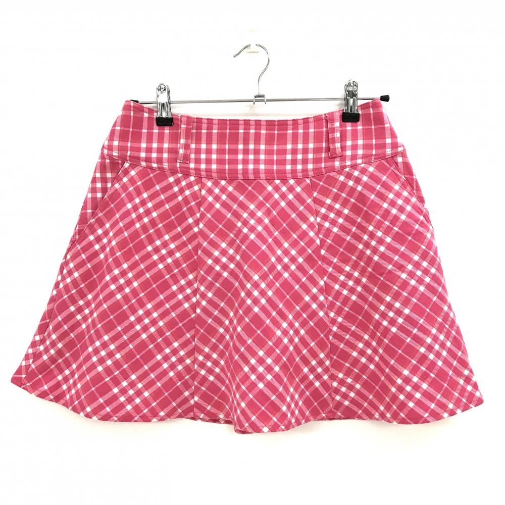 【新品】ビバハートreplie スカート ピンク×白 チェック インナーパンツ付 レディース 40(M) ゴルフウェア VIVA HEART