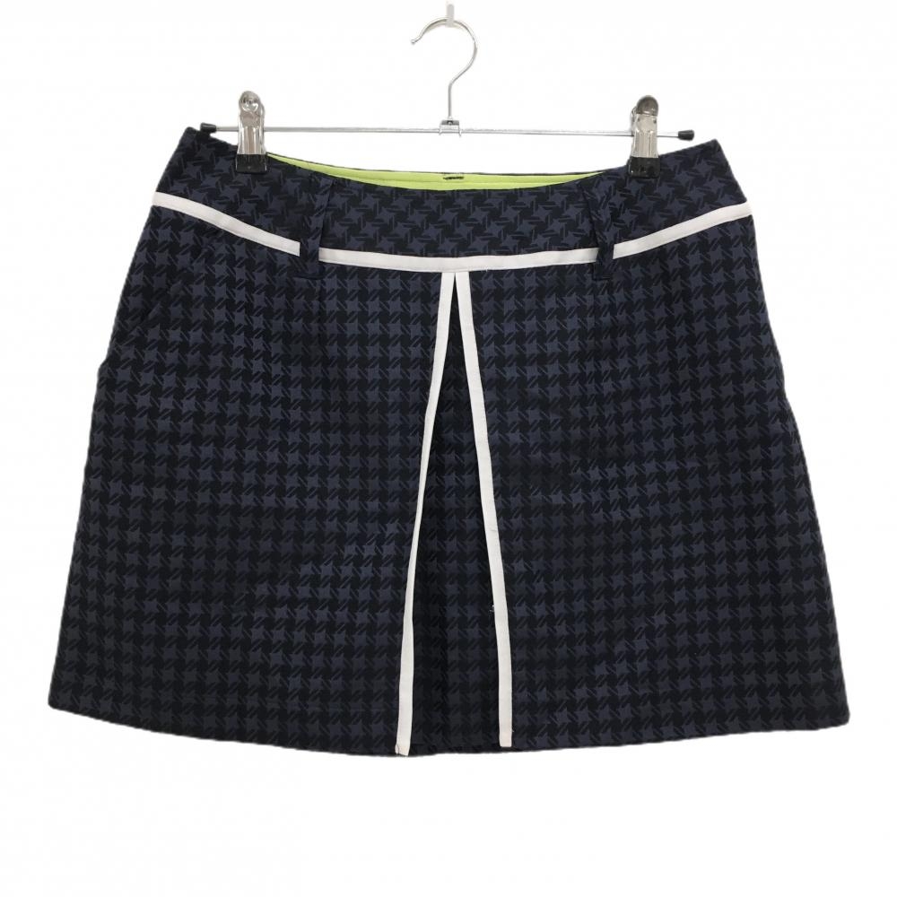 【超美品】ビバハート スカート ネイビー 千鳥格子風 内側インナーパンツ  レディース 42(L) ゴルフウェア VIVA HEART