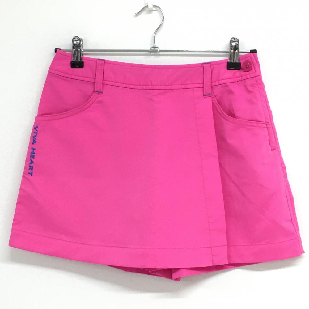 【超美品】ビバハート キュロットスカート ピンク バックプリント  レディース 38 ゴルフウェア VIVA HEART