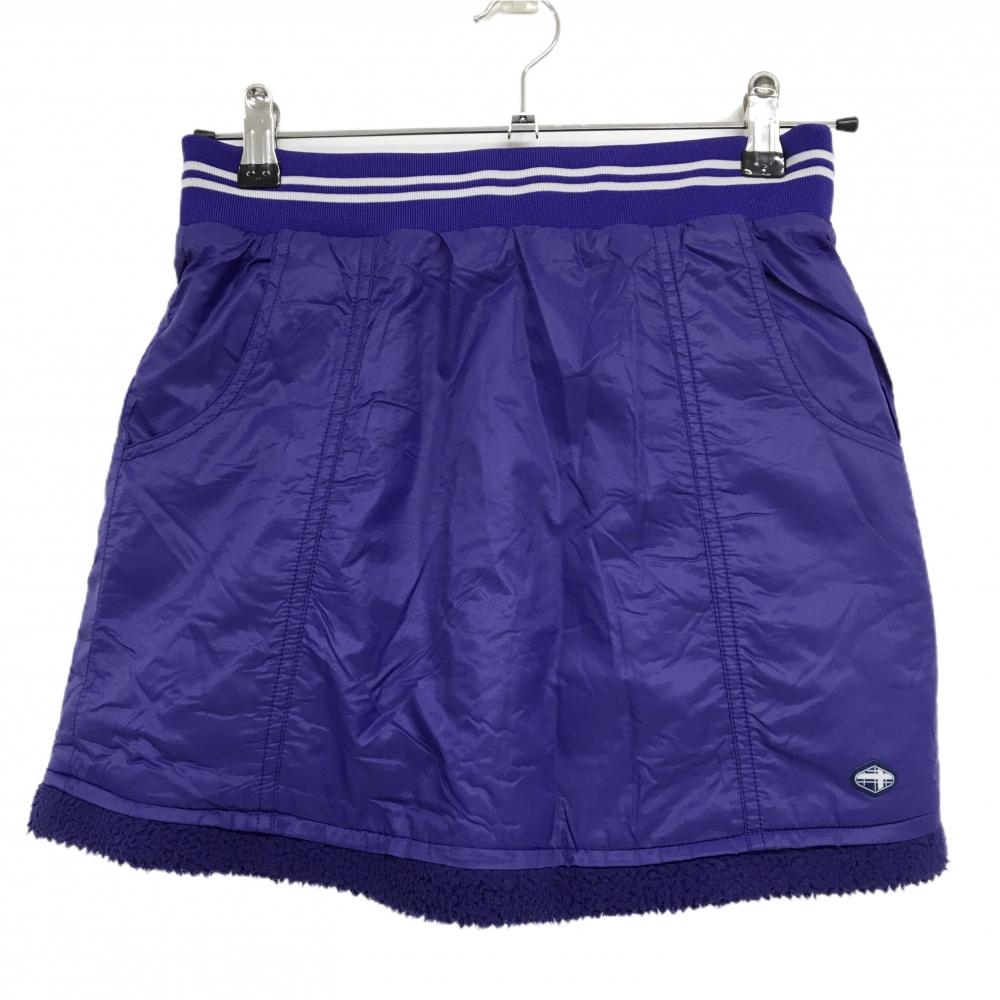 【美品】フィドラ リバーシブルスカート パープル×白 裏面・裾ボア ウエストゴム＆調節紐  レディース 表記なし ゴルフウェア FIDRA