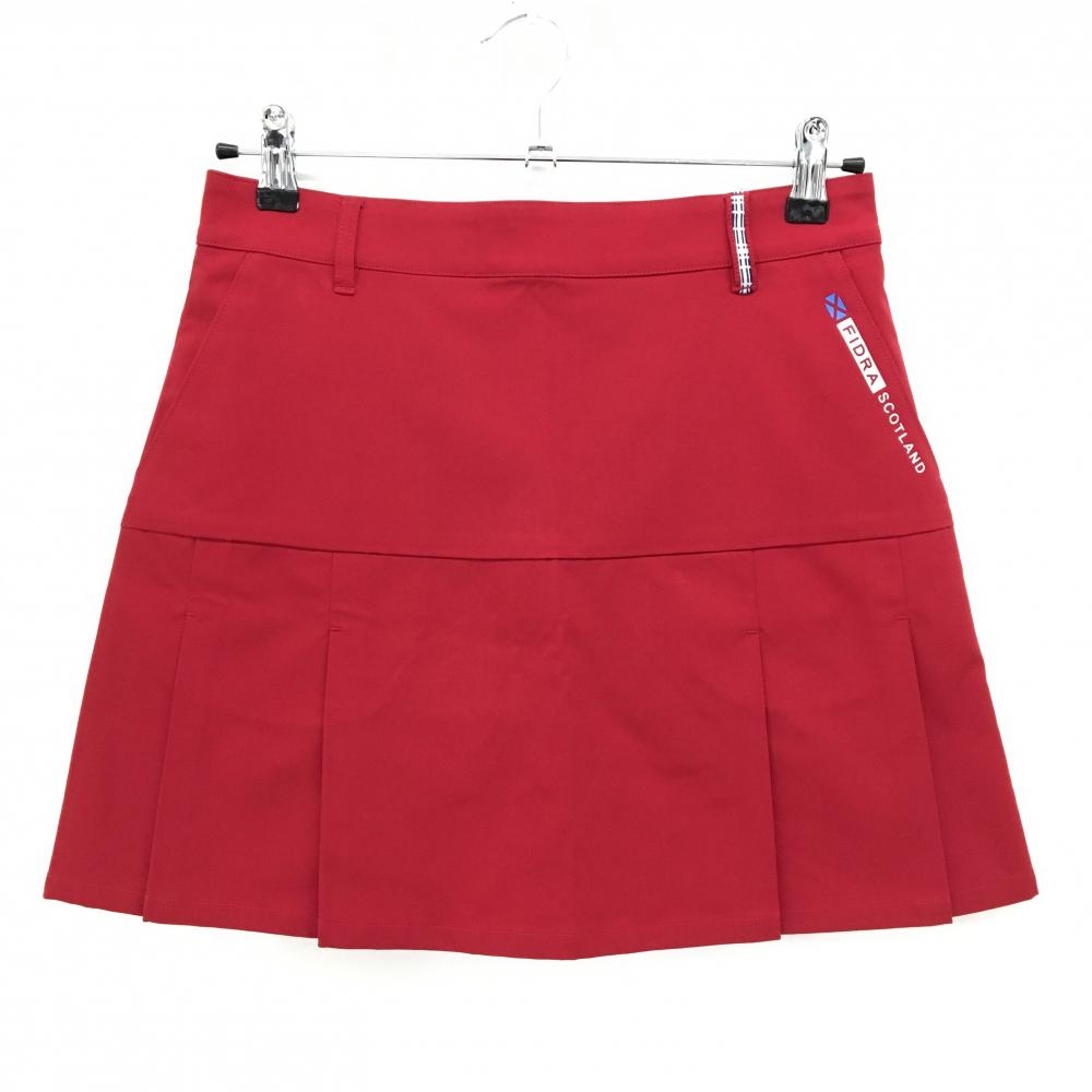 【未使用品】フィドラ スカート レッド ストレッチ インナーパンツ付 レディース M/M ゴルフウェア FIDRA