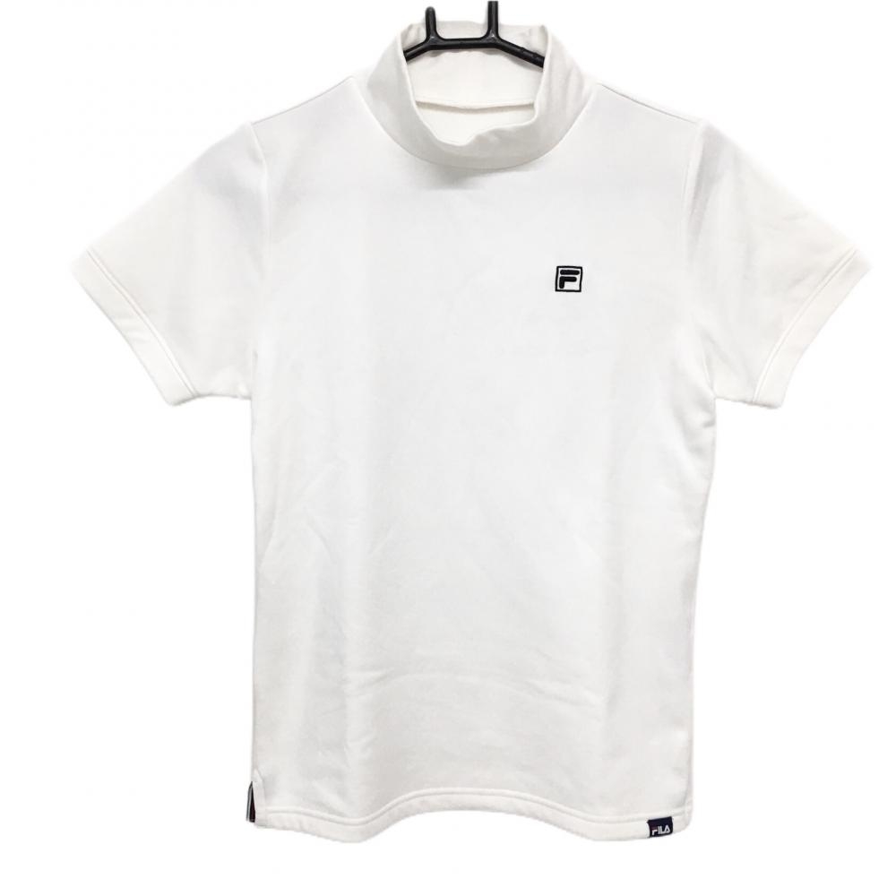 【超美品】フィラゴルフ 半袖ハイネックシャツ 白 裏起毛 レディース M ゴルフウェア FILA GOLF