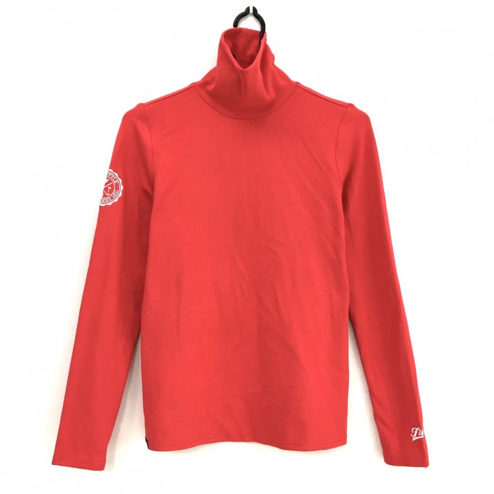 【美品】フィラゴルフ 長袖ハイネックシャツ レッド 表裏微起毛  レディース M ゴルフウェア FILA GOLF