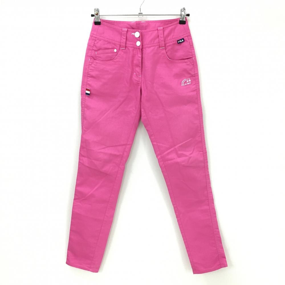 フィラゴルフ パンツ ピンク×ネイビー トリコロール  レディース S ゴルフウェア FILA GOLF