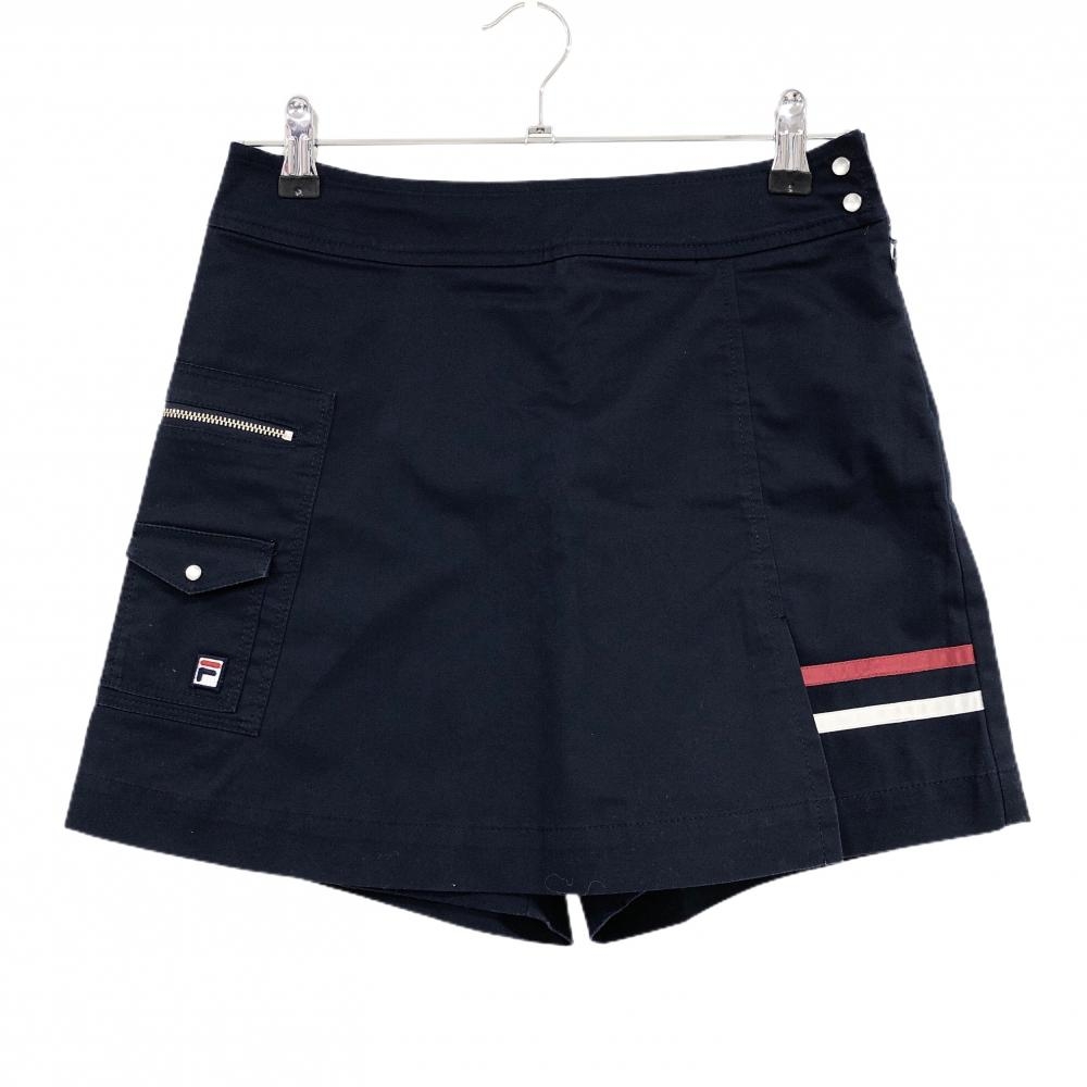 【美品】フィラ キュロットスカート ネイビー カーゴスカート  レディース 61 ゴルフウェア FILA GOLF