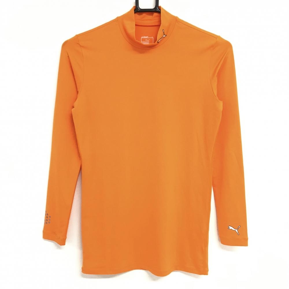 【超美品】プーマ ハイネックインナーシャツ オレンジ ネック刺しゅう レディース L ゴルフウェア PUMA 画像