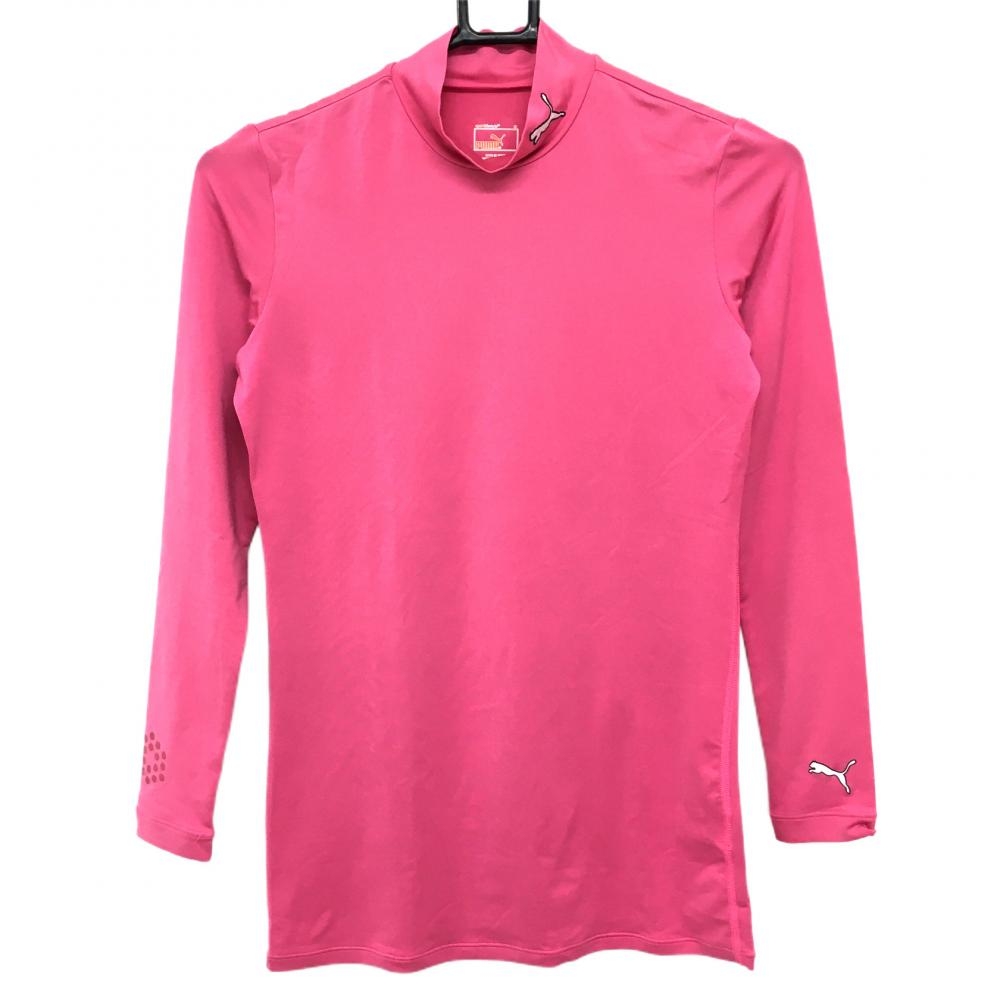 プーマ ハイネックインナーシャツ ピンク ネックロゴ刺しゅう レディース M ゴルフウェア PUMA