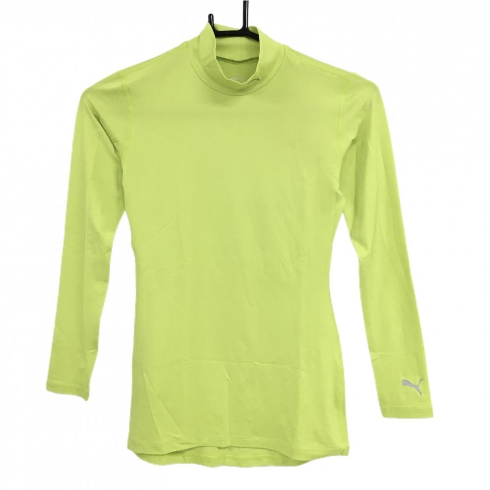 【新品】プーマ コンプレッションハイネックシャツ ライトグリーン ストレッチ UVケア インナー レディース S ゴルフウェア PUMA
