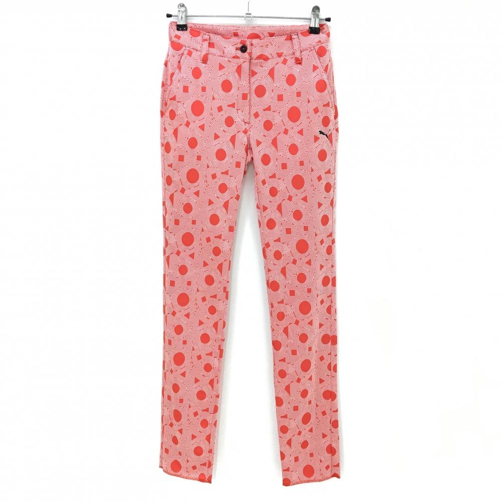 【新品】プーマ パンツ レッド×白 総柄 DRYCELL  レディース S ゴルフウェア PUMA