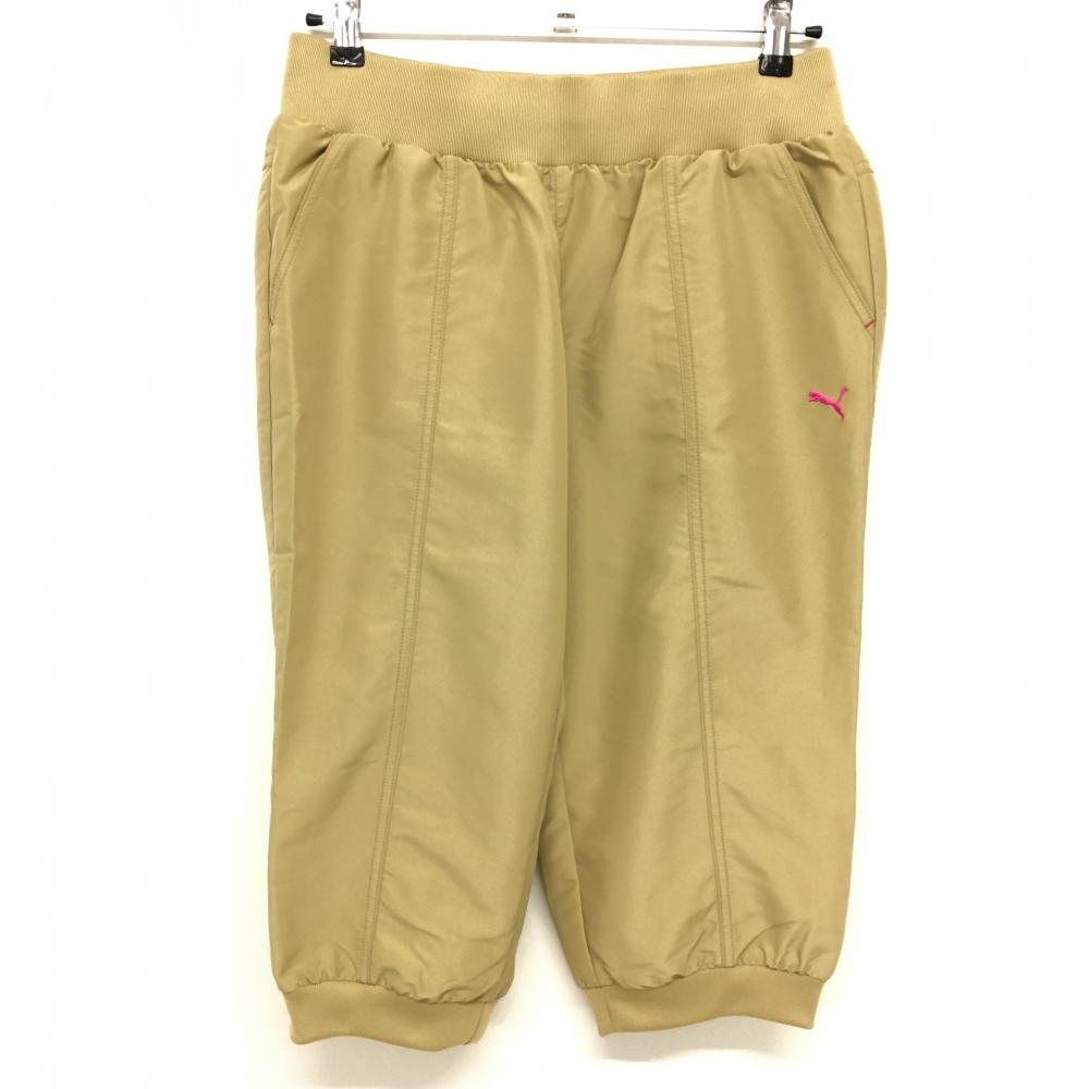 【超美品】プーマ 半端丈パンツ ベージュ ウエスト・裾ゴム  レディース 70/O ゴルフウェア PUMA