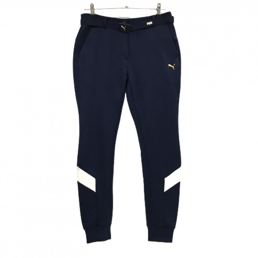 【新品】プーマ ジョガーパンツ ネイビー ベルト付 DRYCELL レディース L ゴルフウェア PUMA