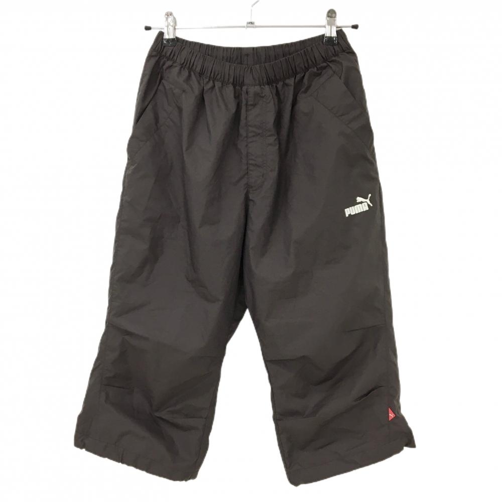 【美品】プーマ 半端丈パンツ ブラウン シャカシャカ メッシュ裏地 裾ドローコード  レディース M ゴルフウェア PUMA