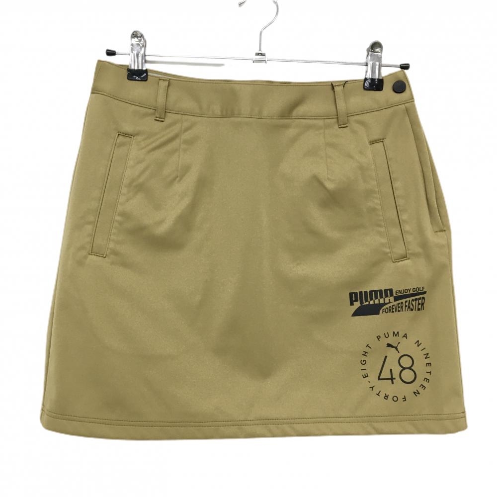 【新品】プーマ スカート ブラウン ロゴ黒 ストレッチ レディース L ゴルフウェア PUMA
