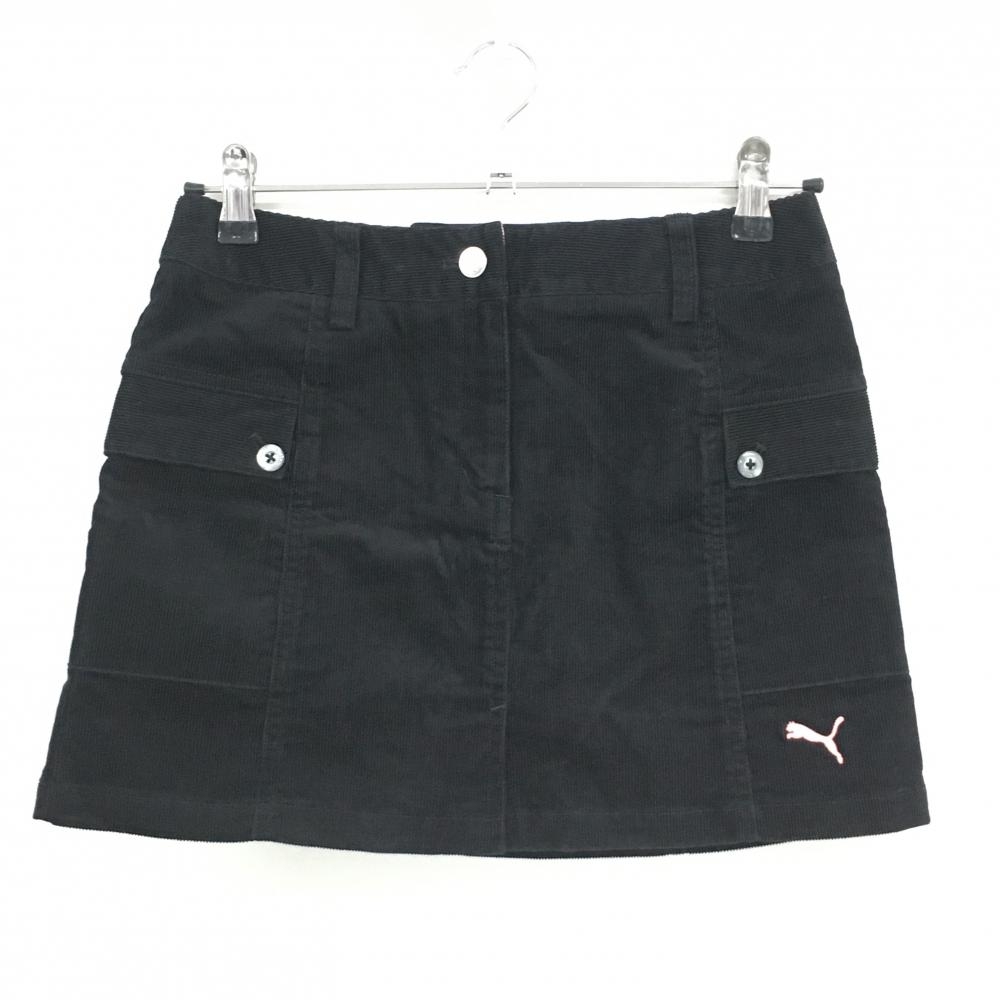 【美品】プーマ スカート 黒 コーデュロイ ストレッチ レディース M ゴルフウェア PUMA