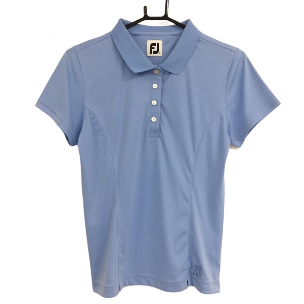 フットジョイ 半袖ポロシャツ ライトブルー ロゴ刺しゅう  レディース M ゴルフウェア FootJoy