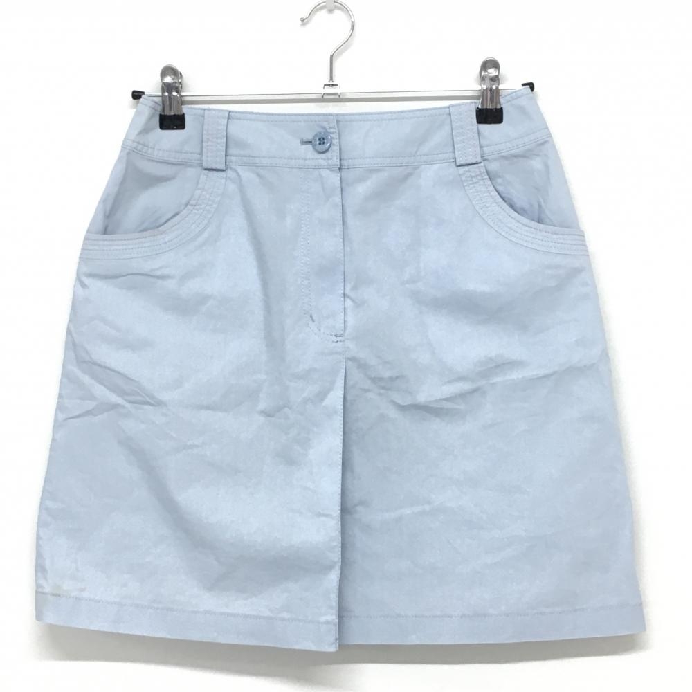 ブラックアンドホワイト スカート ライトブルー 虹色ステッチ 無地 レディース 2(M) ゴルフウェア Black＆White