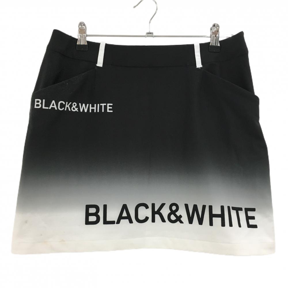 ブラックアンドホワイト スカート 黒×白 グラデーション レディース L ゴルフウェア 2023年モデル Black＆White