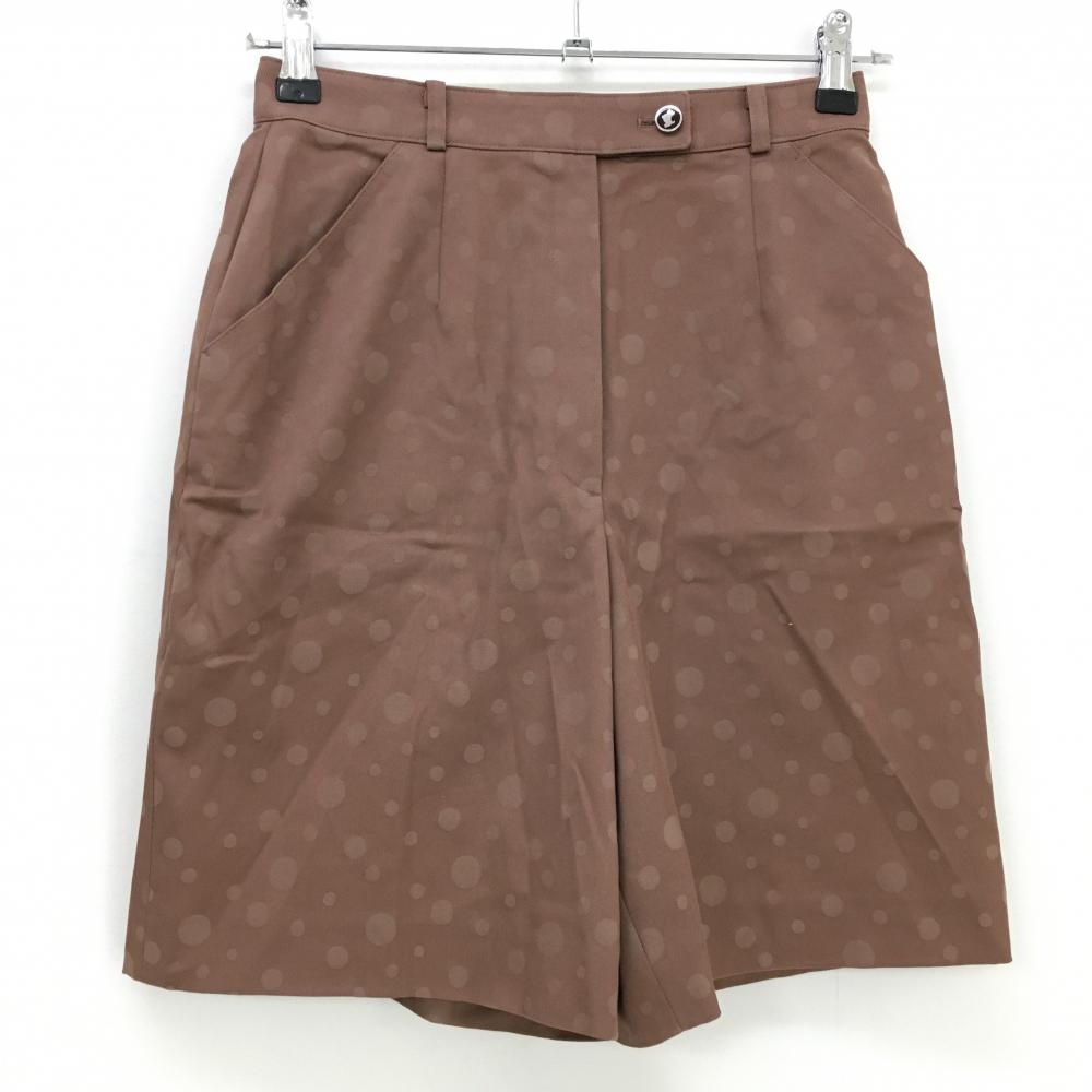 【超美品】ブラックアンドホワイト キュロットスカート ブラウン ドット柄 バックロゴ レディース M ゴルフウェア Black＆White