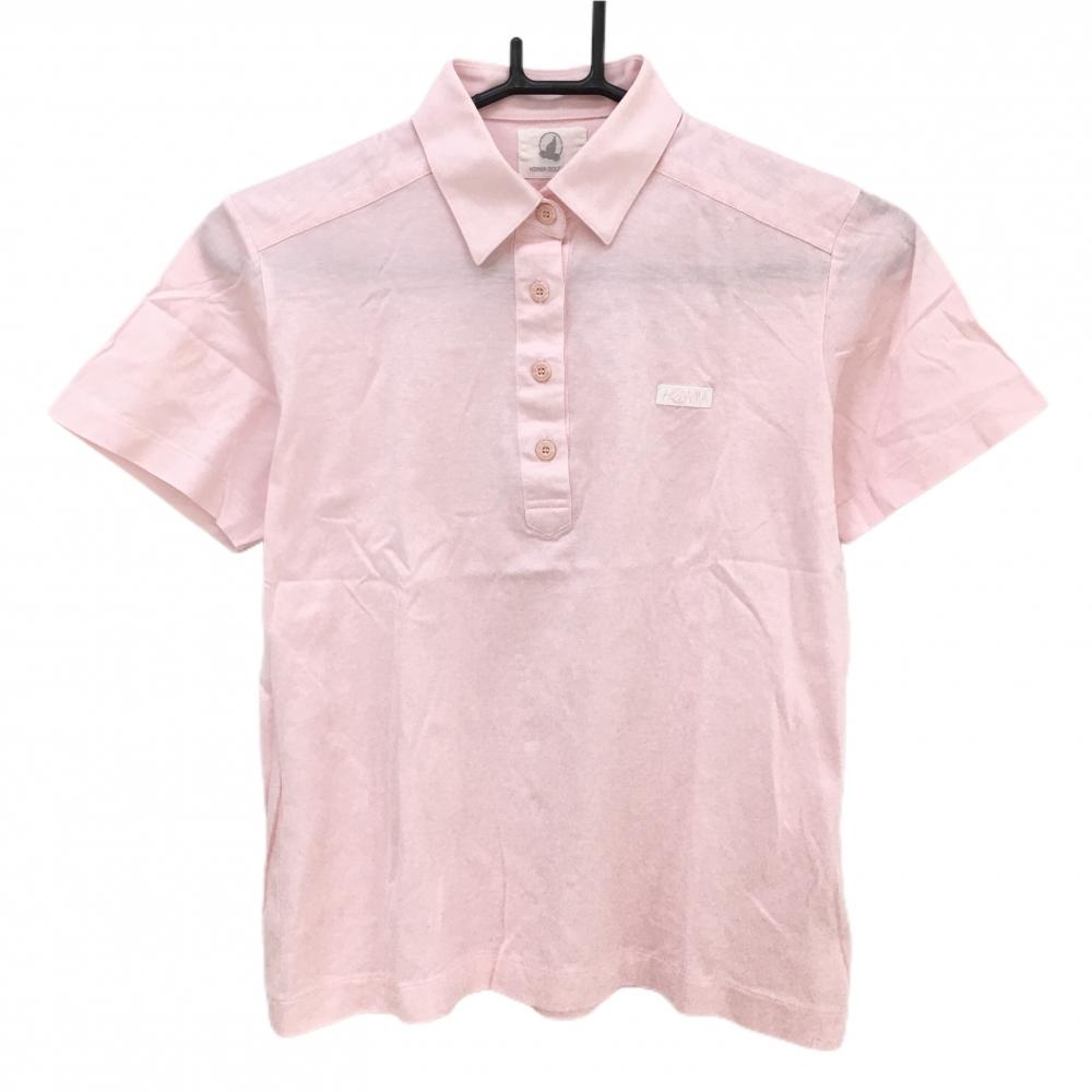 ホンマ 半袖ポロシャツ ピンク シンプル  レディース 9 ゴルフウェア HONMA
