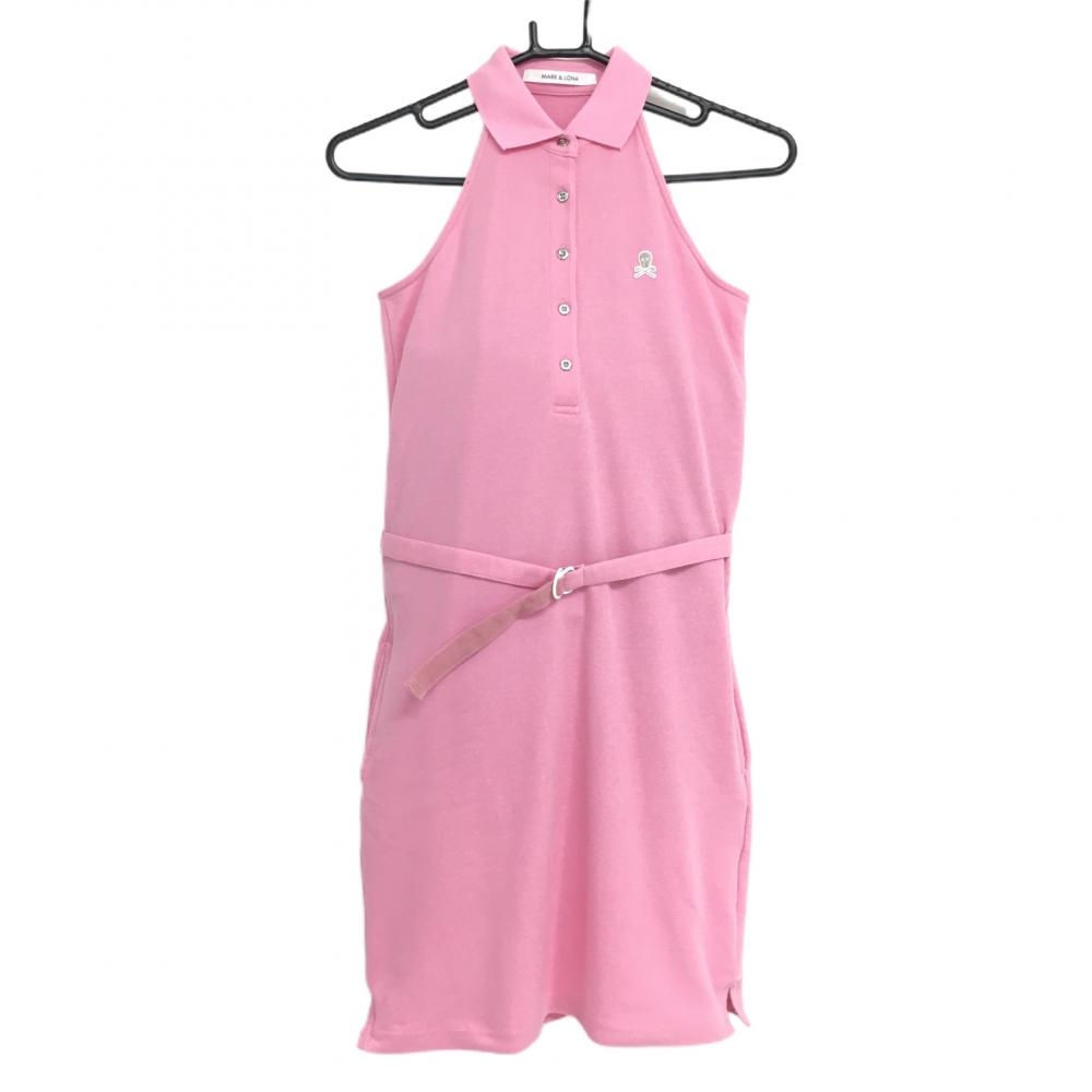 マークアンドロナ ノースリーブワンピース ピンク スカルワッペン  レディース S ゴルフウェア MARK＆LONA