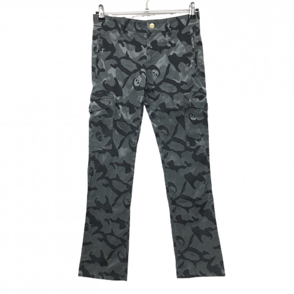 【超美品】マークアンドロナ カーゴパンツ グレー 迷彩 カモフラ スカル レディース S ゴルフウェア MARK＆LONA