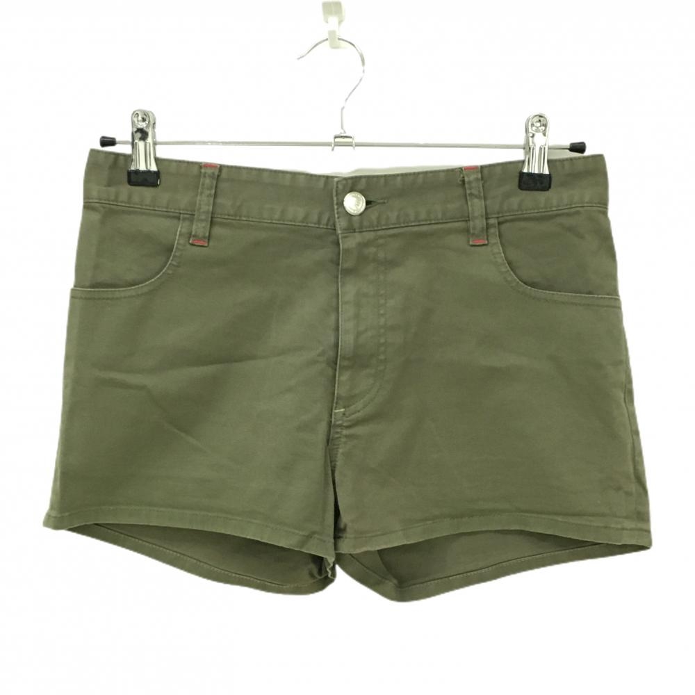 マークアンドロナ ショートパンツ カーキ ストレッチ スカル レディース M ゴルフウェア MARK＆LONA