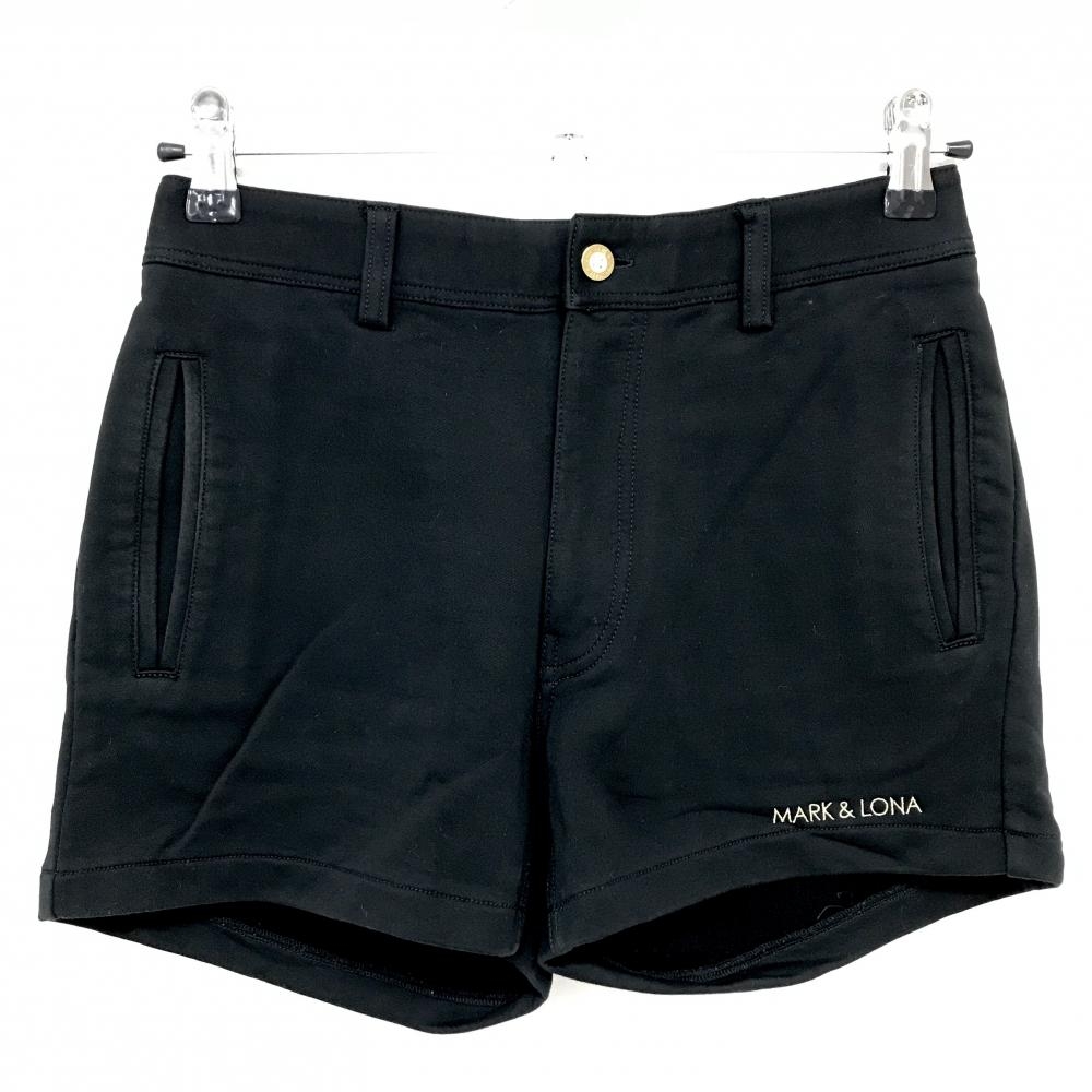 マークアンドロナ ショートパンツ 黒 手袋ワッペン ロゴ刺しゅう  レディース M ゴルフウェア MARK＆LONA