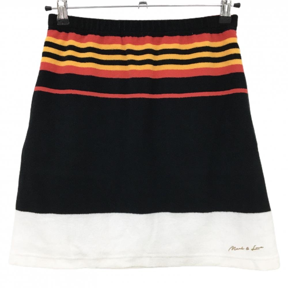 【新品】マークアンドロナ スカート 黒×白 パイル生地 メッシュ裏地  レディース M ゴルフウェア MARK＆LONA