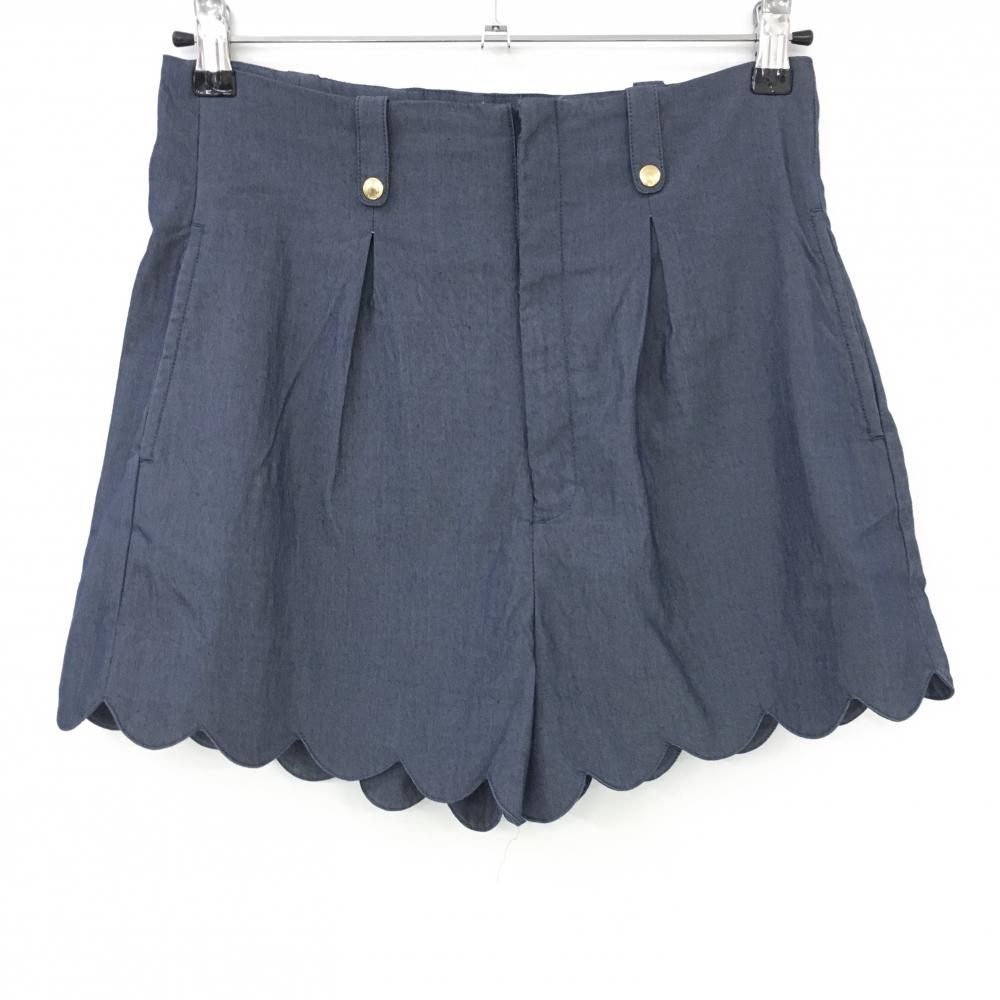 【美品】マークアンドロナ キュロットスカート ネイビー フロントジップ  レディース M ゴルフウェア MARK＆LONA