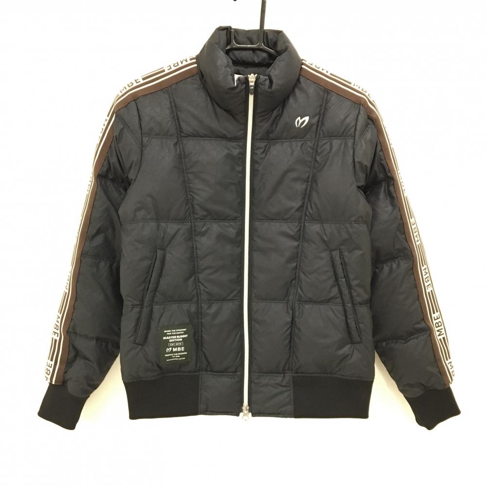 マスターバニー ダウンジャケット 黒 千鳥格子柄 袖ライン ダブルジップ レディース 0(S) ゴルフウェア 2024年モデル MASTER BUNNY EDITION