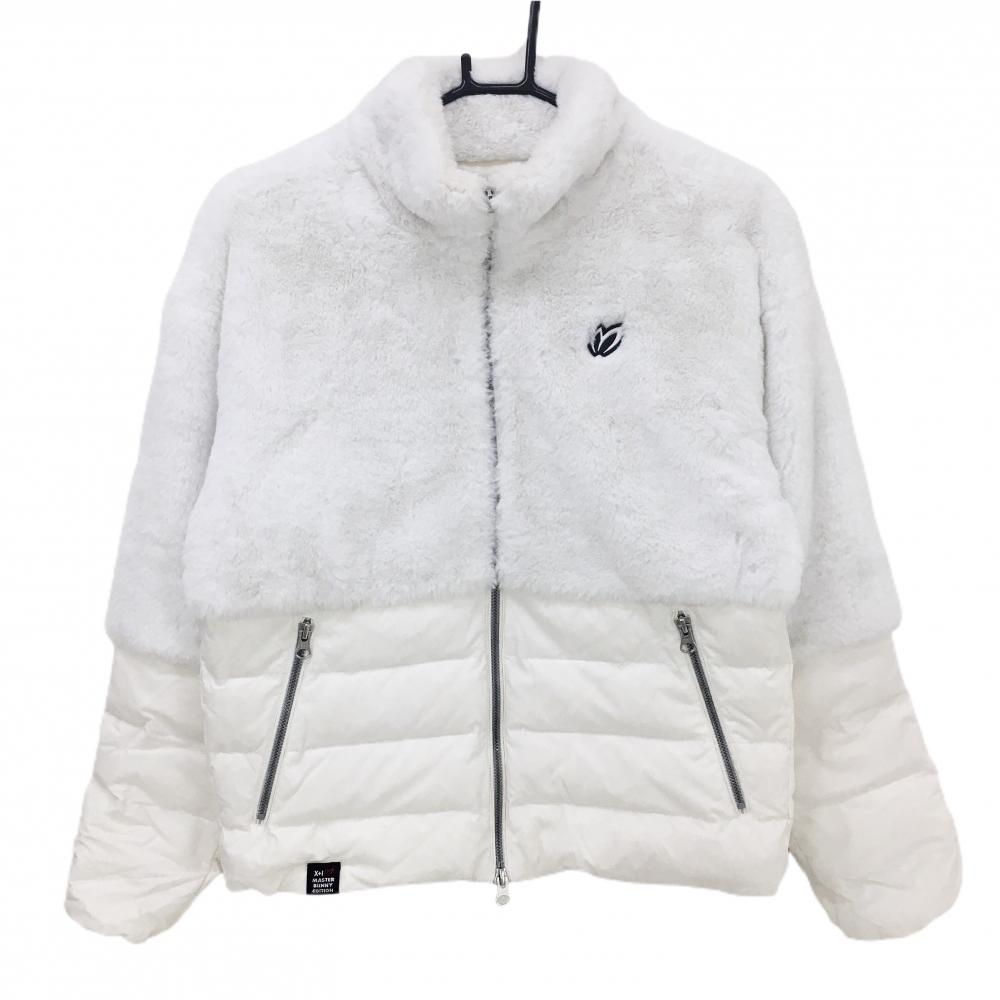 【美品】マスターバニー 切替ダウンジャケット 白 胸下ダウン ファー レディース 0(S) ゴルフウェア MASTER BUNNY EDITION