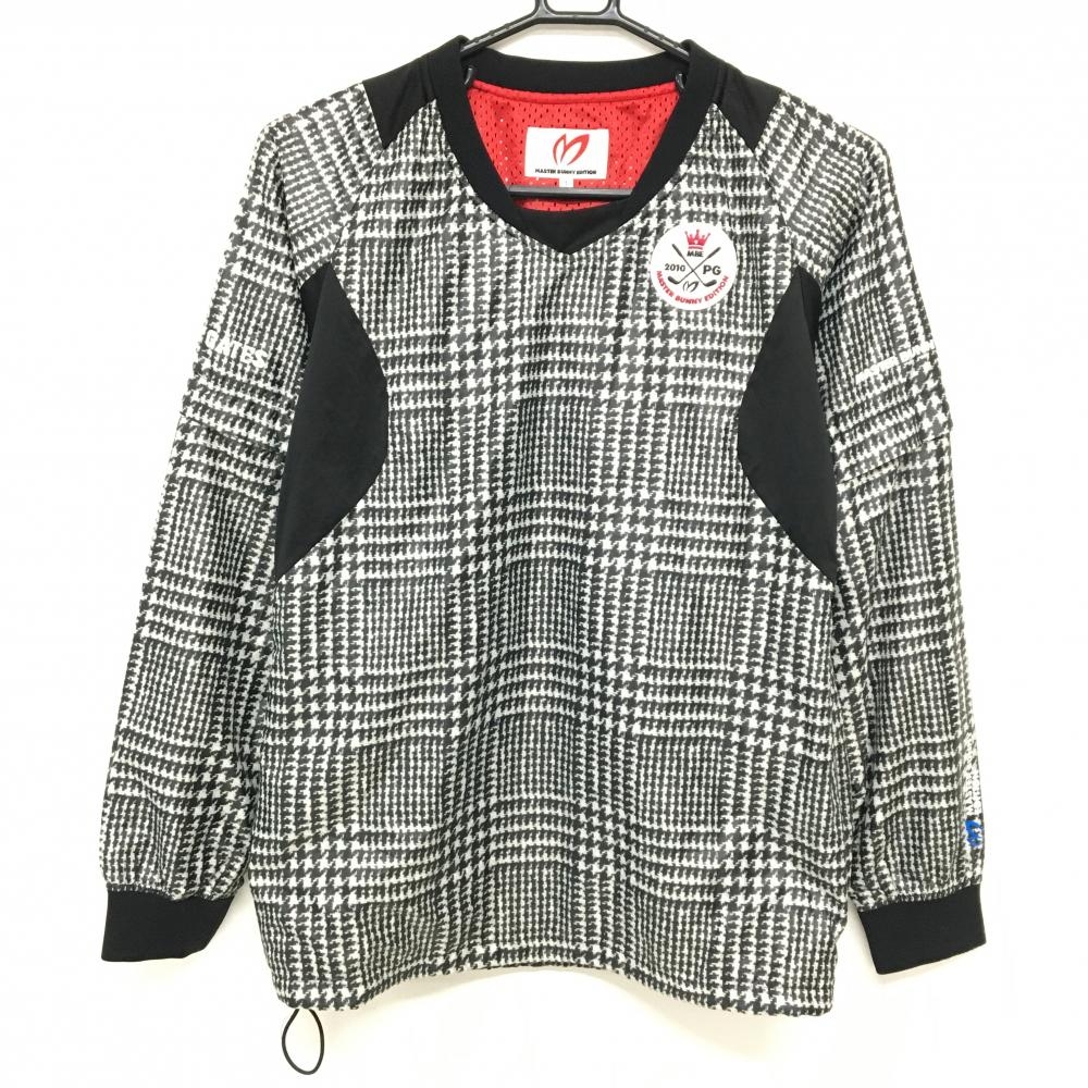 【美品】マスターバニー 2WAYスニード 黒×ライトグレー グレンチェック調 裏メッシュ レディース 1(M) ゴルフウェア MASTER BUNNY EDITION