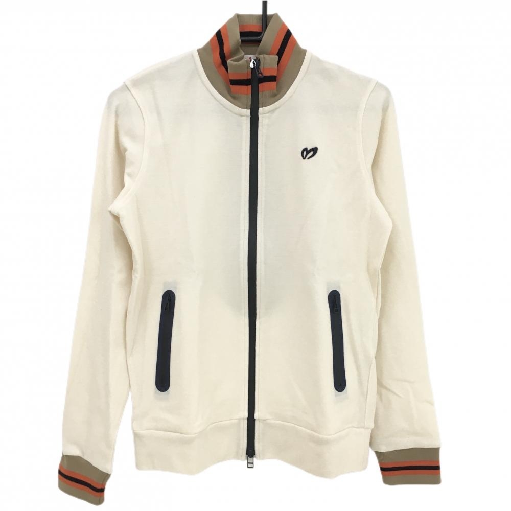 【新品】マスターバニー ジャケットブルゾン アイボリー×ベージュ ウール混 薄手 レディース 1(M) ゴルフウェア MASTER BUNNY EDITION