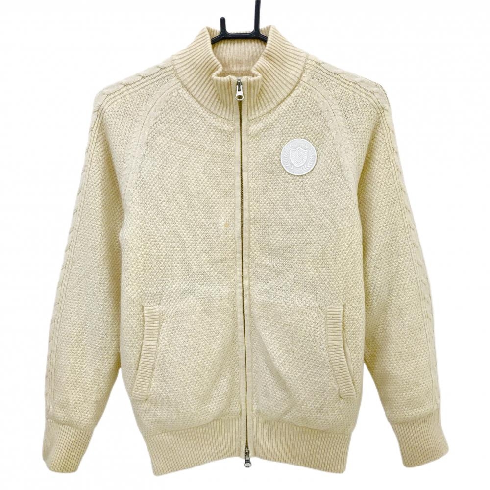 マスターバニー ニットジャケット アイボリー カシミヤ・羊毛混 裏地付 レディース 0(S) ゴルフウェア MASTER BUNNY EDITION