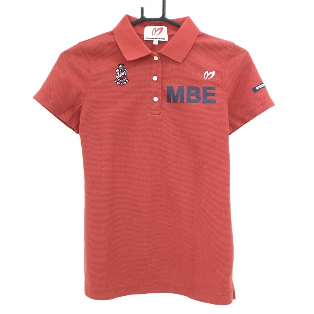 マスターバニー 半袖ポロシャツ レッド×ネイビー バックロゴ  レディース 0(S) ゴルフウェア MASTER BUNNY EDITION