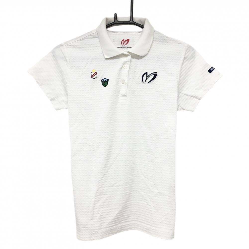 マスターバニー 半袖ポロシャツ 白 織生地 複数ワッペン レディース 1(M) ゴルフウェア MASTER BUNNY EDITION