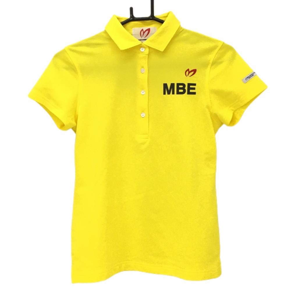 【超美品】マスターバニー 半袖ポロシャツ イエロー×黒 バックロゴ  レディース 0(S) ゴルフウェア MASTER BUNNY EDITION